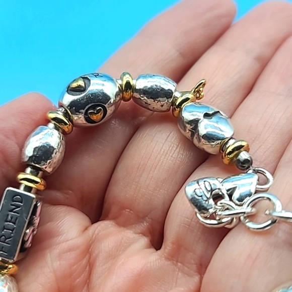 Brighton 2008 "POWER OF PINK" Sister, Wife, Friend Silver Bead & Enamel Bracelet - Picture 6 of 9